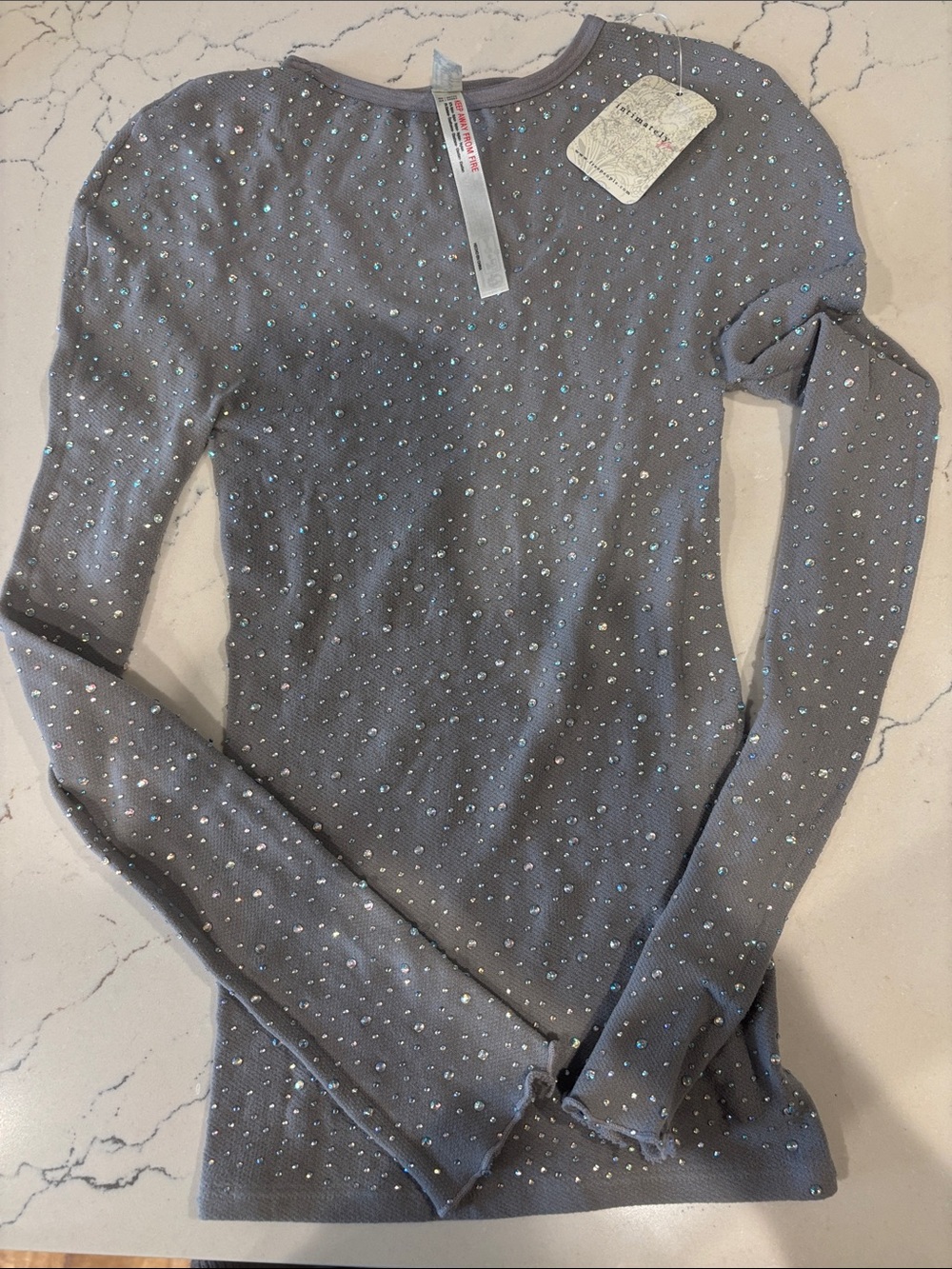 Intimately by Free People Long-Sleeve Sequins Women's Top XS/S NWT